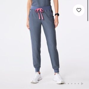 Figs Women's Jogger Pants in Blue with Pink Accents